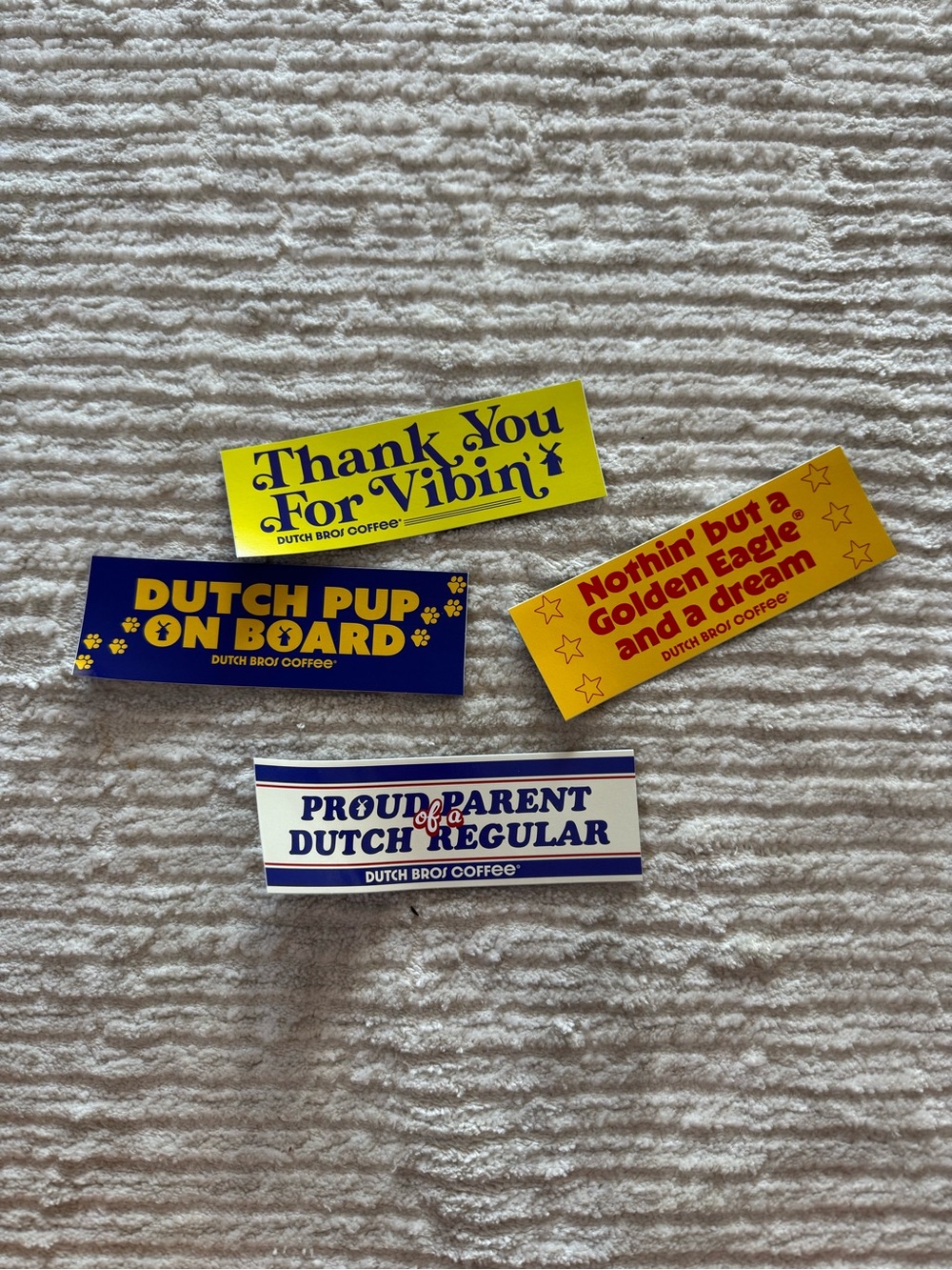 Dutch Bros Sticker Pack - Yellow, Blue, White, Red